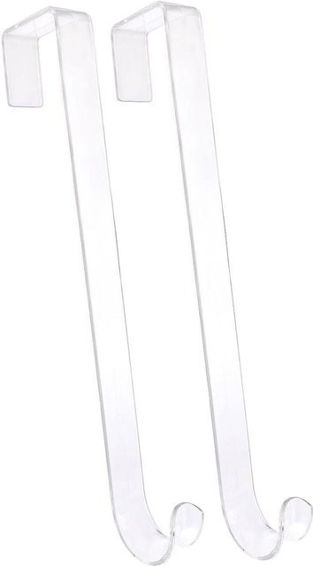 2 Stück Kranzaufhänger für die Haustür von KONNWEI, transparent, aus PP, passend für Kränze bis 15 Zoll, ideal für Weihnachts-, Thanksgiving-, Oster- und Herbstdekoration - Bild 1