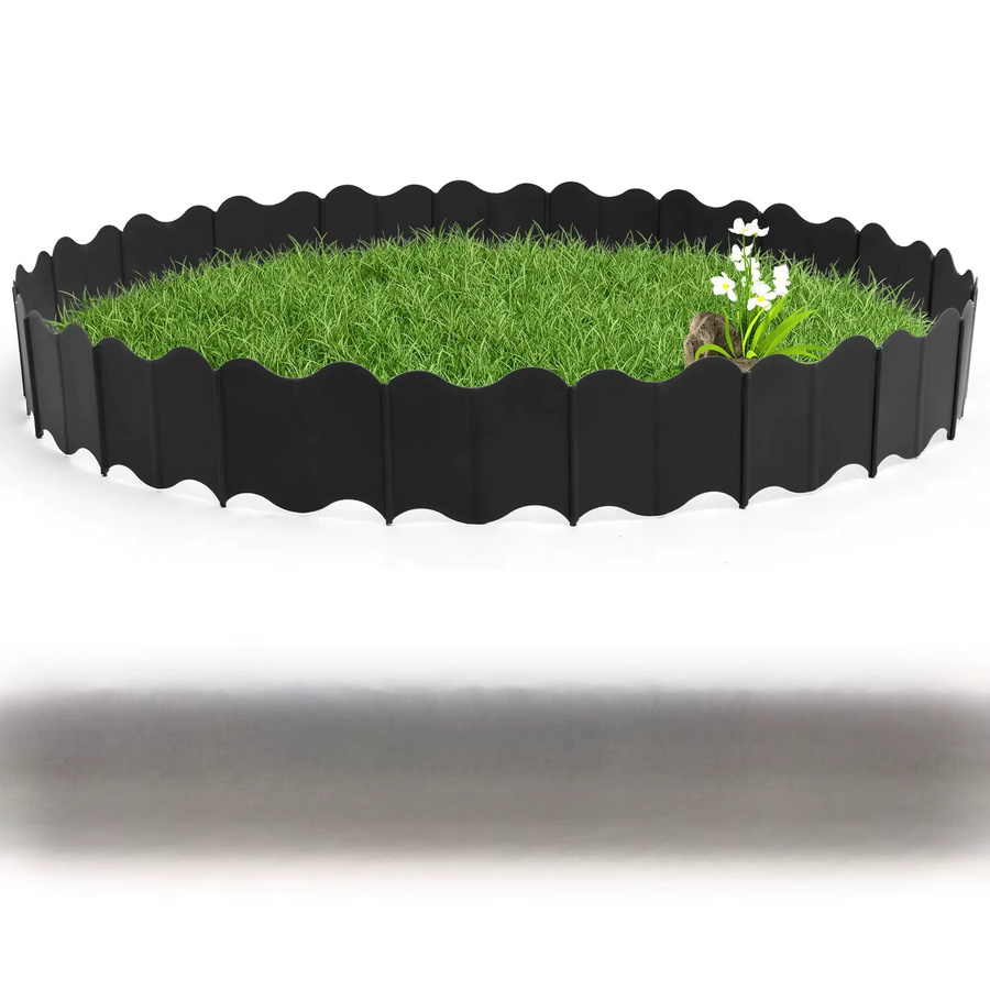 Dekorativer Gärtenzaun aus Kunststoff als Bodeneinfassung und Pflanzenstütze für Rasen und Hof, 3 m Länge, Farbe: Grün oder Schwarz, B/T/H: 15,5 x 12,0 cm - Bild 7