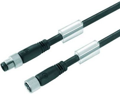 Weidmüller Sensor-Aktor-Steckverbinder M8 Stecker gerade und Buchse gerade, schwarz, Polzahl: 5, Länge: 25 cm - Bild 1