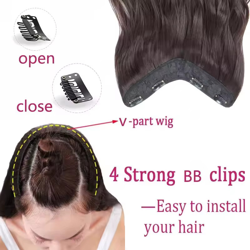 Horsepower star Synthetische Perücke für Damen, große Wellen, Clip-Stil - Bild 4