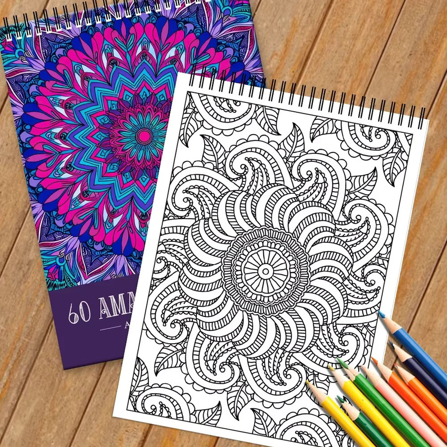 Brillantes Mandala-Malbuch für Erwachsene mit 60 Seiten in Mehrfarbig - Bild 5