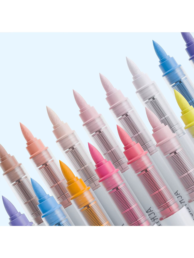 Languo Acryl-Marker-Stift-Set mit weichen Pinseln, 9 Stück, Schwarz, Kunstmarker für Graffiti und DIY-Projekte, Modell M720 - Bild 1