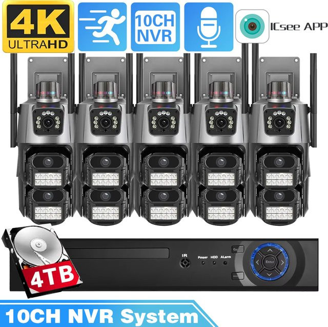 Overscam 10 Kanäle 8MP WLAN PTZ IP Überwachungssystem mit Doppel Linse, Zwei-Wege-Audio und Farb-Nachtsicht - Bild 1