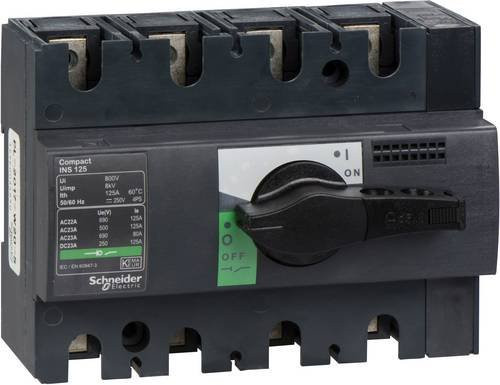 Schneider Electric 28911 Lasttrennschalter 125A in Schwarz, 250 V/DC und 690 V/AC - Bild 1