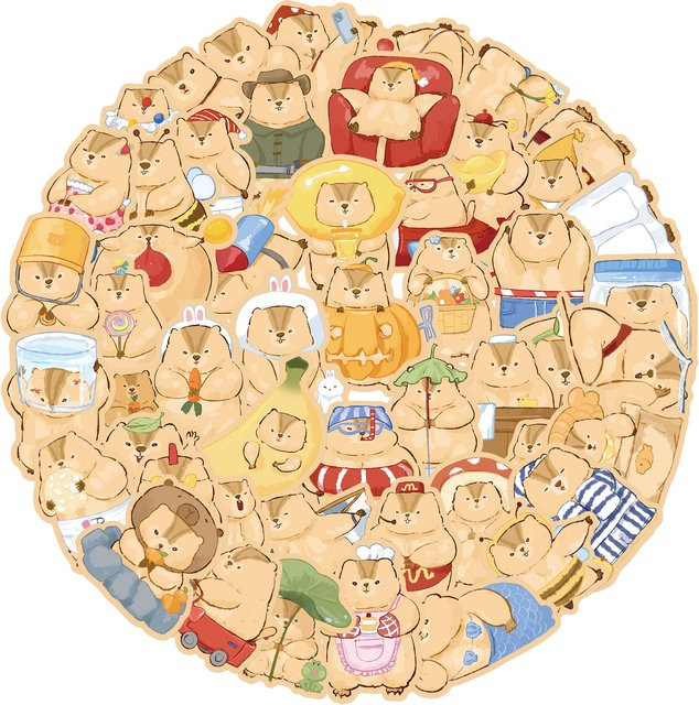 50 Stück Capybara Aufkleber im Cartoon-Design, bunte Tier-Sticker für DIY, Laptop, Gepäck und Scrapbook - Bild 1