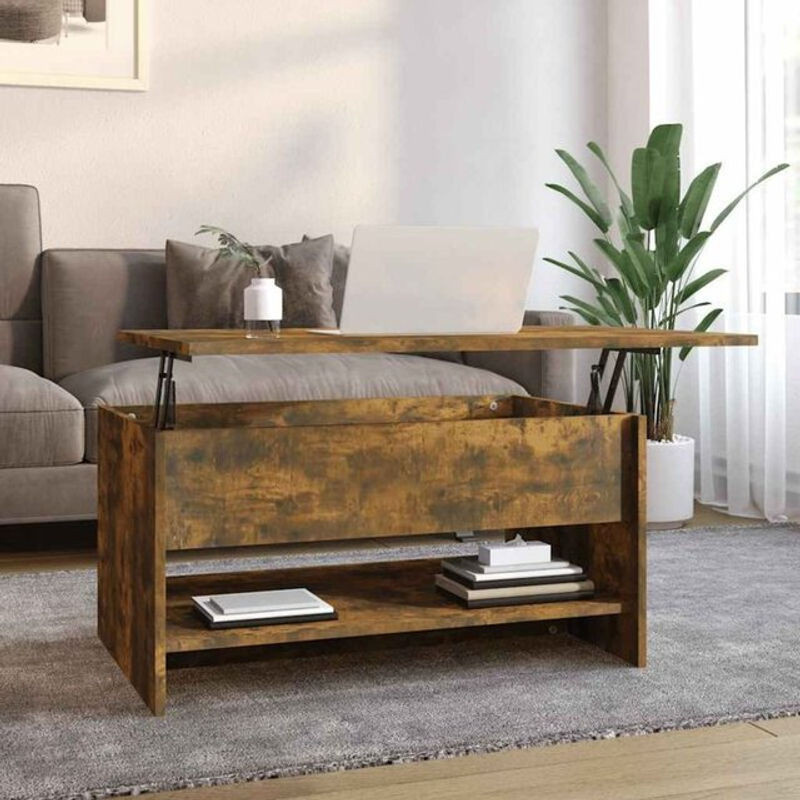 Vidaxl Couchtisch Modern in Räuchereiche Braun aus Holz, B/T/H: 80 x 50 x 40 cm - Bild 1
