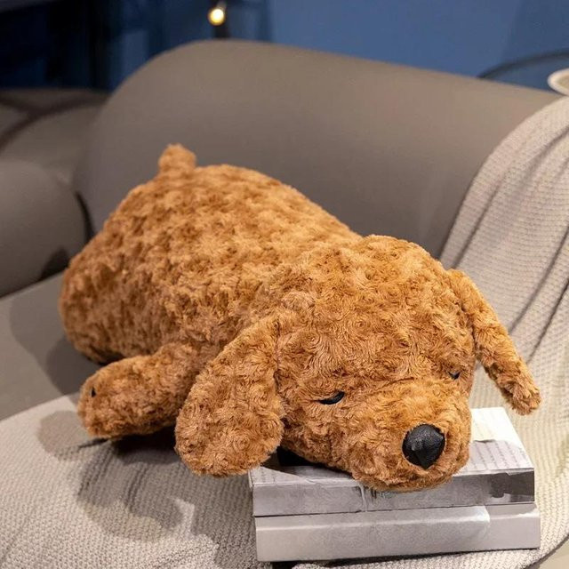Kidsly Schlafender Hund Pudel, Plüschtier, braun, 75cm, ab 14 Jahren - Bild 1
