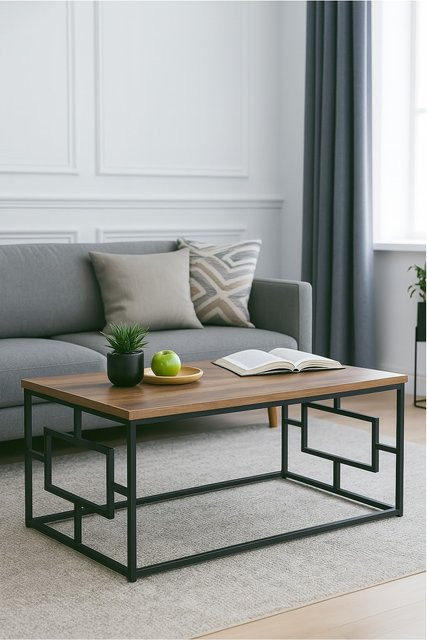 Couchtisch Nico von Möbel direkt online in Eiche-Dekor im Industrial Design, rechteckig, braun - Bild 1