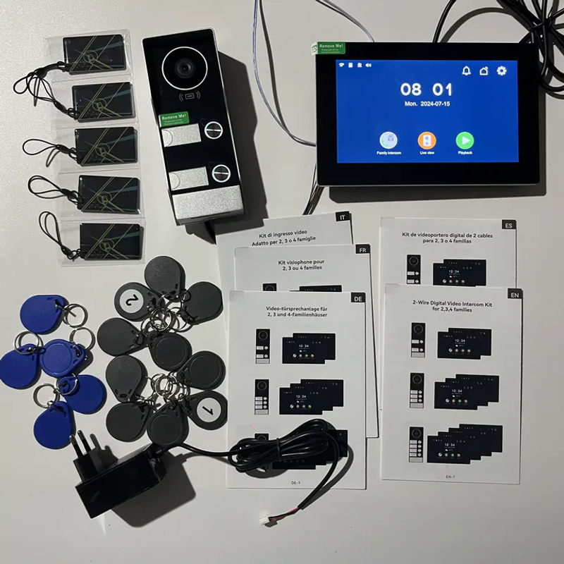 Tuya WIFI Video-Gegensprechanlage mit 7-Zoll-Touchmonitor und 2-Draht-Anschluss in Weiß - Bild 2