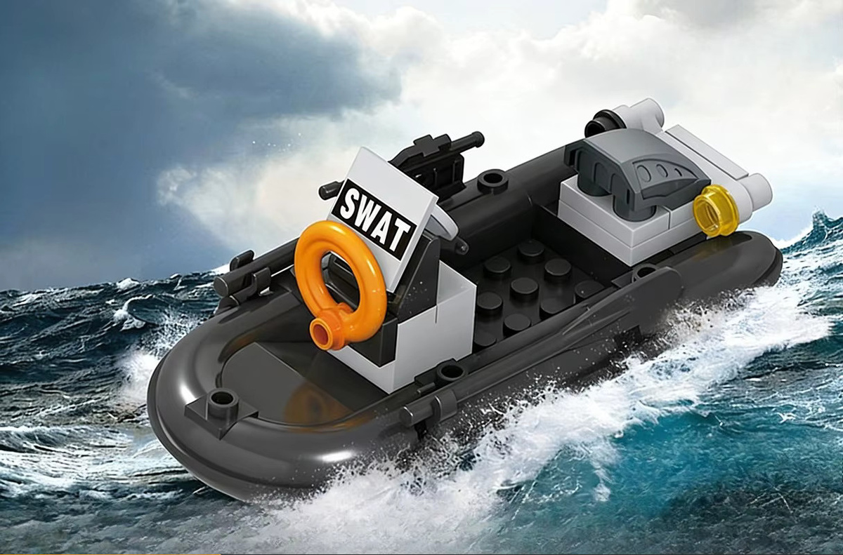 Mitty Kinder-Militärserie Gummiboot Schnellboot, Montagemodell, Lernspielzeug - Bild 3