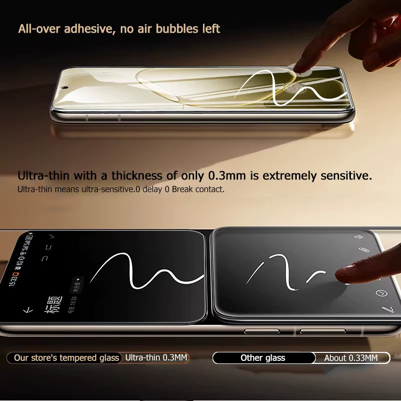 3er-Pack Displayschutzfolie aus gehärtetem Glas für Oppo A6k, transparent, 9H Härtegrad mit Fingerabdruck-Entsperrfunktion und Anti-Explosions-Schutz - Bild 3
