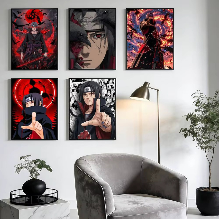 Itachi Uchiha Naruto Retro Poster Aufkleber Kunstdruck in Mehrfarbig, B: 21,0 cm, H: 30,0 cm - Bild 3