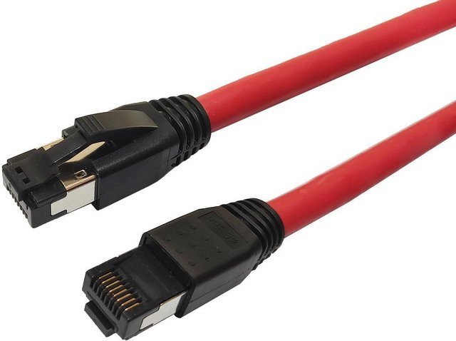 MicroConnect Patch-Kabel CAT 8,1 S/FTP RJ-45 auf RJ-45 Ethernet LAN Kabel Rot 10,0 m - Bild 1