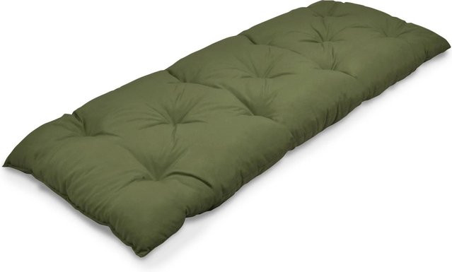 Beautissu Bankauflage Flair BK in Olivegrün, B/T/H: 120 x 50 x 10 cm - Bild 1