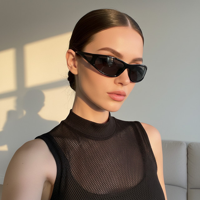TWOOO Sonnenbrille, Unisex, Vollrand, Wrap, Schwarz, Kunststoff - Bild 1