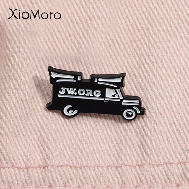 JW Brosche Emaille, Schwarz, Unisex - Bild 1