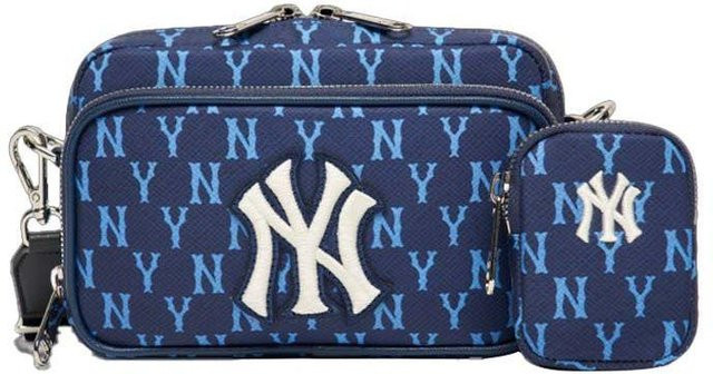 MLB Umhängetasche Monogramm Serie NY Yankees, Retro Blumendruck, Unisex, Tiefblau - Bild 1