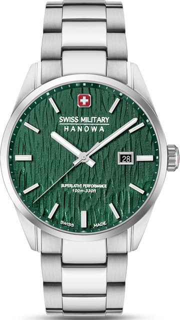 Swiss Military Hanowa Herrenuhr, Quarz, Edelstahl, Grün, 42 mm, 10 ATM - Bild 1