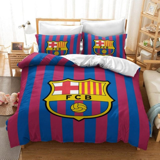 SywTwelve Bettwäsche-Set FCB Fußballverein für Teens in Blau, Bettbezug und Kopfkissenbezug, B/T: 200 x 200 cm - Bild 1