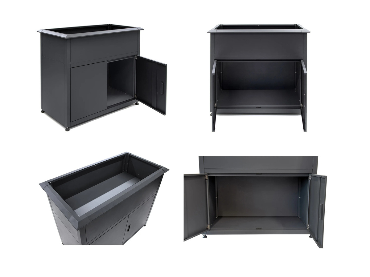 Plats Outdoor Solutions Hochbeet mit Unterschrank und Schneckenkante aus lackiertem verzinktem Stahl in Anthrazit/Grau - Bild 3