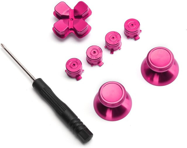 DIYelecs Metallknopf-Thumbstick Ersatz für PS4 Controller in Rosarot - Bild 1