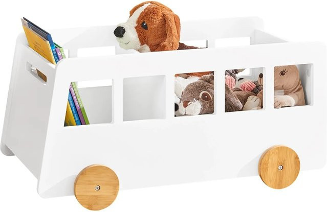 SoBuy Kinderregal KMB41-W Aufbewahrungsregal und Bücherregal für das Kinderzimmer in Weiß, B/T/H: 43 x 33 x 68 cm - Bild 1