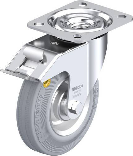 Blickle Lenkrolle mit Feststeller L-RD 125R-FI-VLI, Rad-Durchmesser: 125 mm, Tragfähigkeit: 120 kg, verzinkter Stahl - Bild 1
