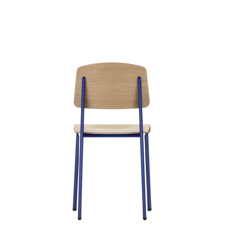 Vitra Standard Stuhl in Blau aus Massivholz und pulverbeschichtetem Metall im modernen Design - Bild 3