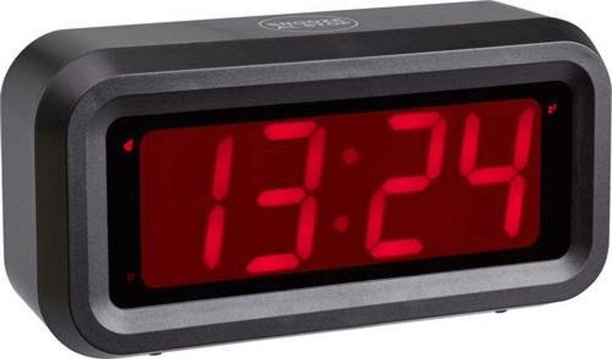 TFA Dostmann Digitalwecker modern in Grau/Schwarz mit Beleuchtung und Snooze-Funktion - Bild 1