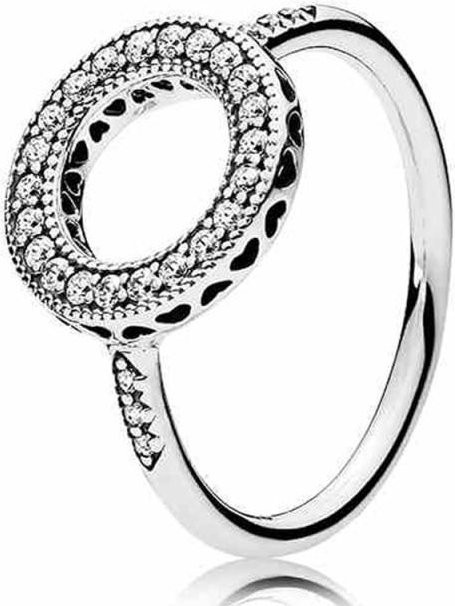 Halo Ring, 925 Sterling Silber, Kristall, Damen, Ringgröße 8 - Bild 1