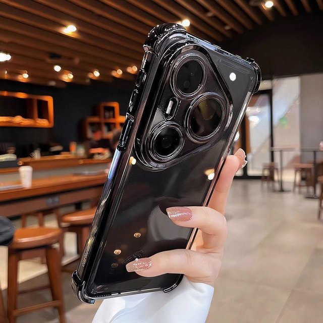 Stoßfeste transparente Handyhülle im Galvanik-Design für Huawei Pura 80, Pura 80 Pro und Pura 80 Ultra - Bild 1