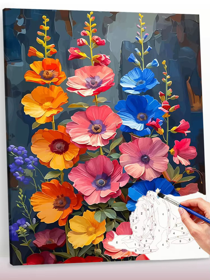 Huacan Malen nach Zahlen Set für Erwachsene mit Blumenmotiv in Mehrfarbig - Bild 5