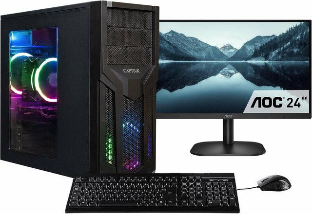 CAPTIVA PC Power Starter R80-019 TFT Bundle mit MSI Komponenten, Ryzen 7 5700G, 16 GB RAM, 1000 GB SSD, DVD-RW, WLAN, Windows 11 Home, Schwarz - Bild 1