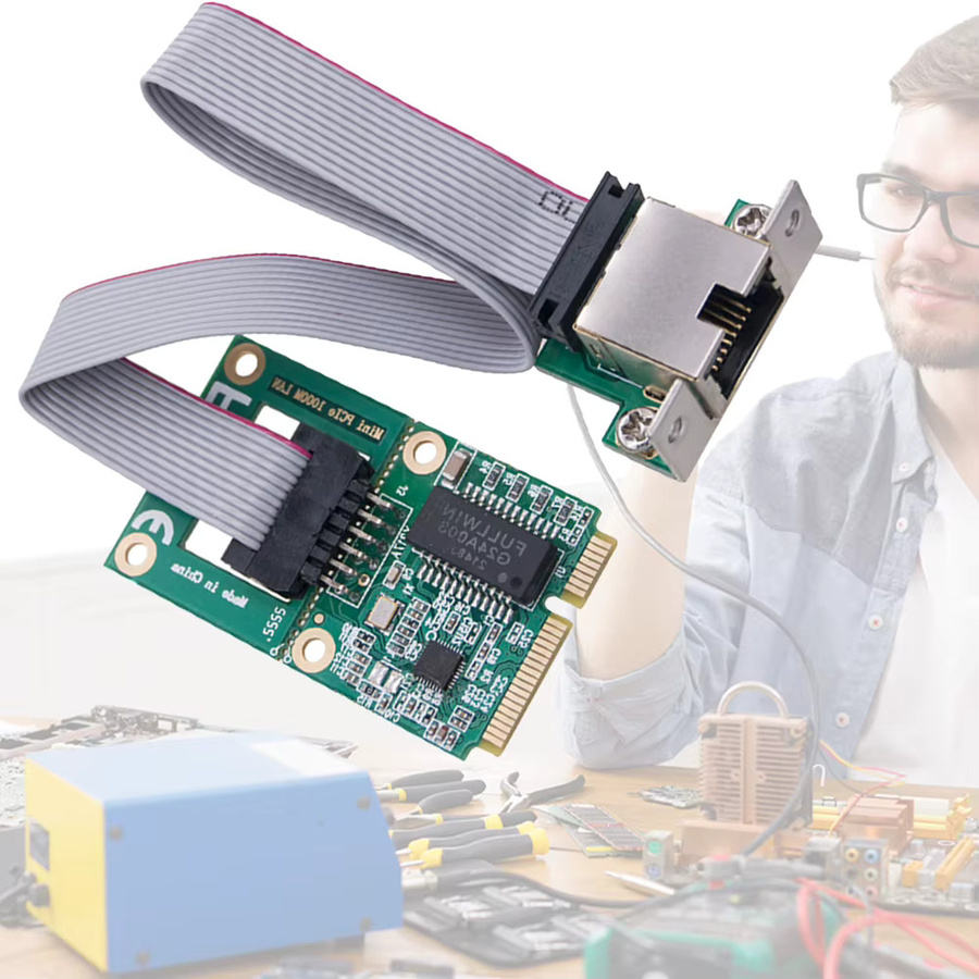 VODOOL Mini PCI Express Gigabit-Ethernet-Adapter mit RJ45-Anschluss, 10/100/1000M LAN-Netzwerkkarte für Desktop-PC, Grün - Bild 3