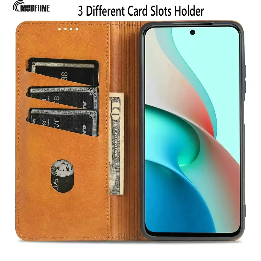 Luxus Leder Hülle für Xiaomi POCO F8 Pro und POCO F8 Ultra mit Magnetverschluss und Flip-Design in Grün oder Braun - Bild 2