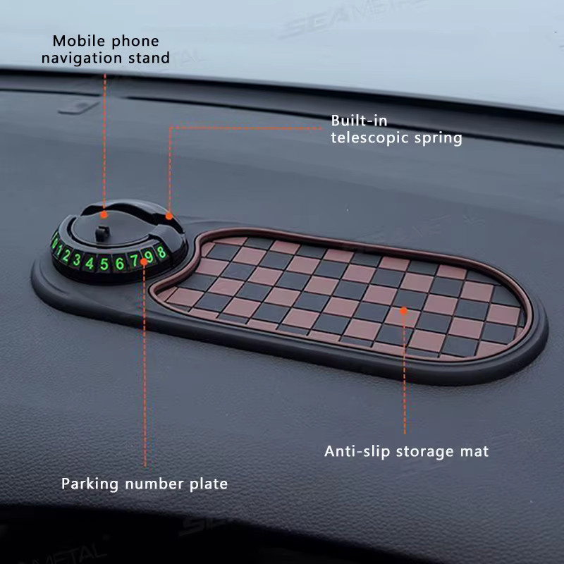 SEAMETAL Auto-Armaturenbrett-Telefonhalter mit rutschfester Matte und 360-Grad-Drehung für Navigation in Schwarz und Grau - Bild 3
