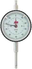 KÄFER Präzisions-Messuhr stoßgeschützt in Silber und Messing mit Messbereich 50 mm und Gehäuse-Ø 58 mm - Bild 1