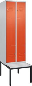 C+P Z-Spind Classic PLUS Sitzbank mit 4 Fächern und Zylinderschloss, Breite: 212 cm, Tiefe: 60 cm, Höhe: 81,5 cm - Bild 1