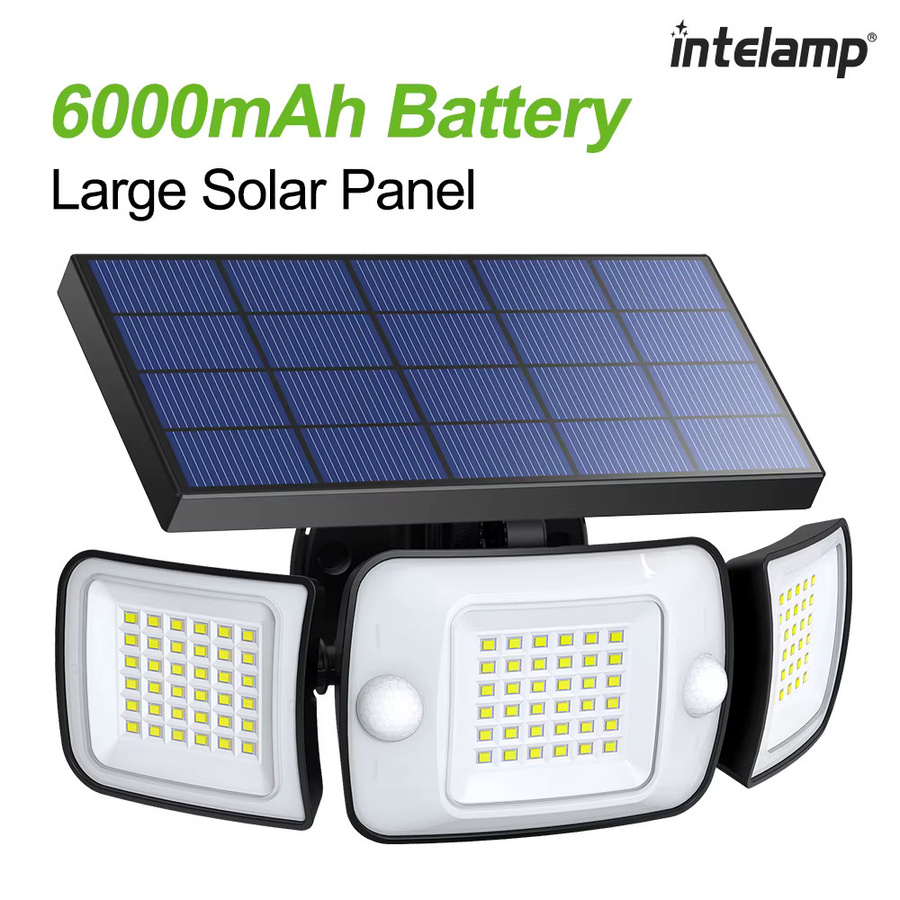 Intelamp Solar-Wandleuchte mit Bewegungsmelder, moderne wasserdichte Außenleuchte für Garten und Hof, Schwarz - Bild 7