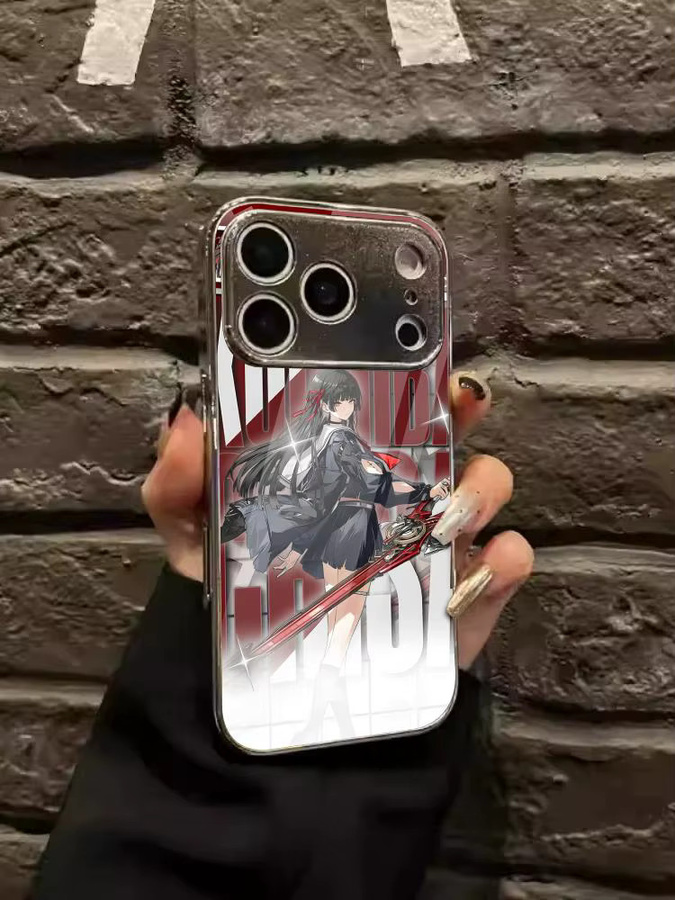 Game Chisa W-Wuthering Waves Handyhülle für iPhone 17 16 15 14 13 12 Pro Max Plus mit galvanisiertem Metall-Bumper in Multicolour - Bild 6