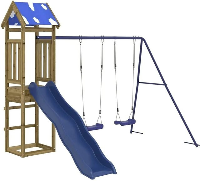 vidaXL Spielturm aus imprägniertem Kiefernholz in Blau und Multicolour - Bild 1