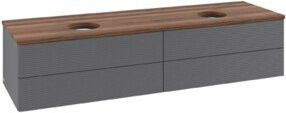 V&B Waschtischunterschrank Antao mit Frontstruktur in Anthrazit, B: 160 cm, T: 50 cm - Bild 1