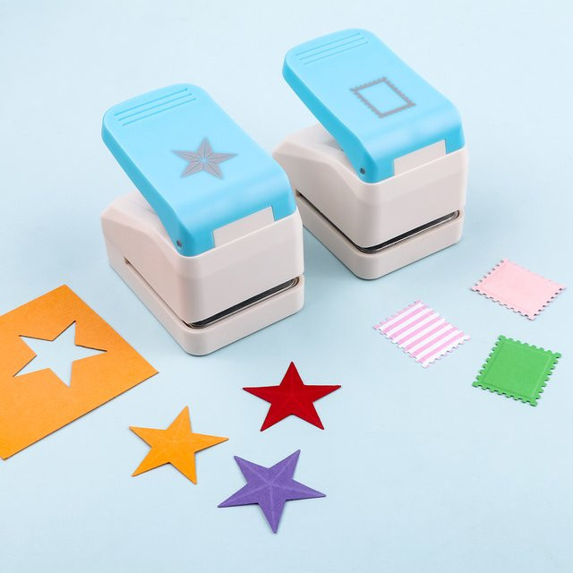 3D-Stern-Prägestempel in Blau für Scrapbooking und DIY-Bastelarbeiten aus Kunststoff - Bild 1