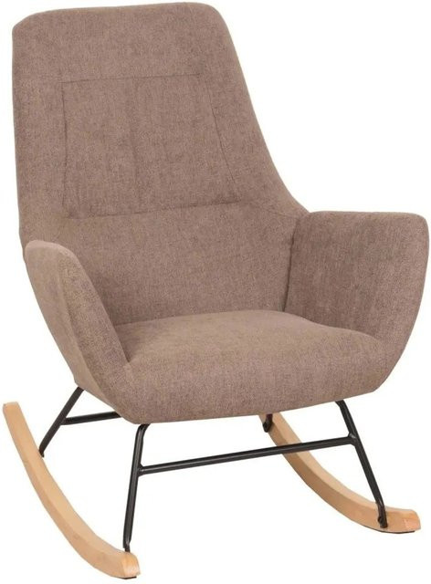 MCW Schaukelstuhl N13 Relaxsessel in Braun aus Massivholz und Metall - Bild 1