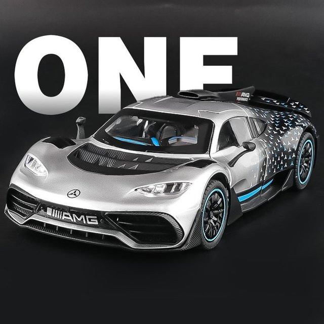 AMG ONE Supercar Modellauto, 1:24, Metall, mit Sound und Licht, Grau - Bild 1