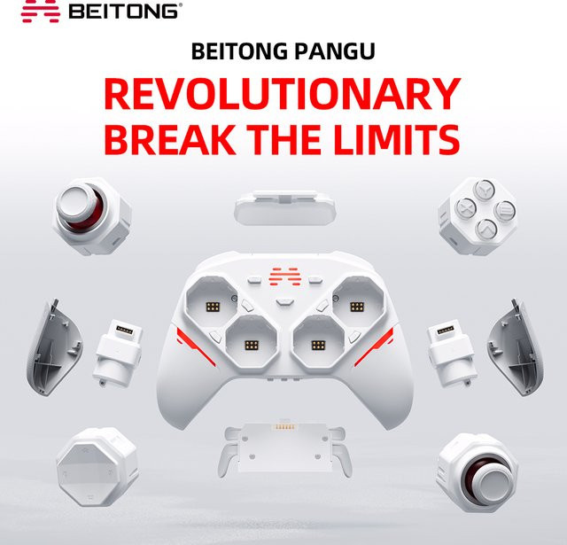 BEITONG PanGu Modularer Kabelloser Gaming-Controller für PC, Nintendo Switch und Mobilgeräte, Farbe: Weiß - Bild 1