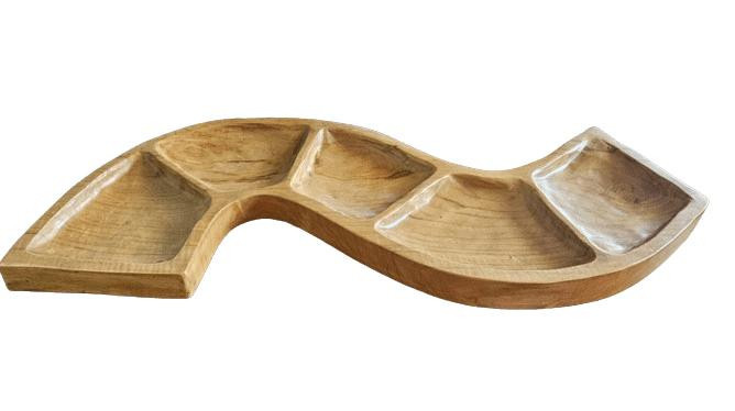 SHAMTAM Teakholzschale in Schlangenform, braun - Bild 2