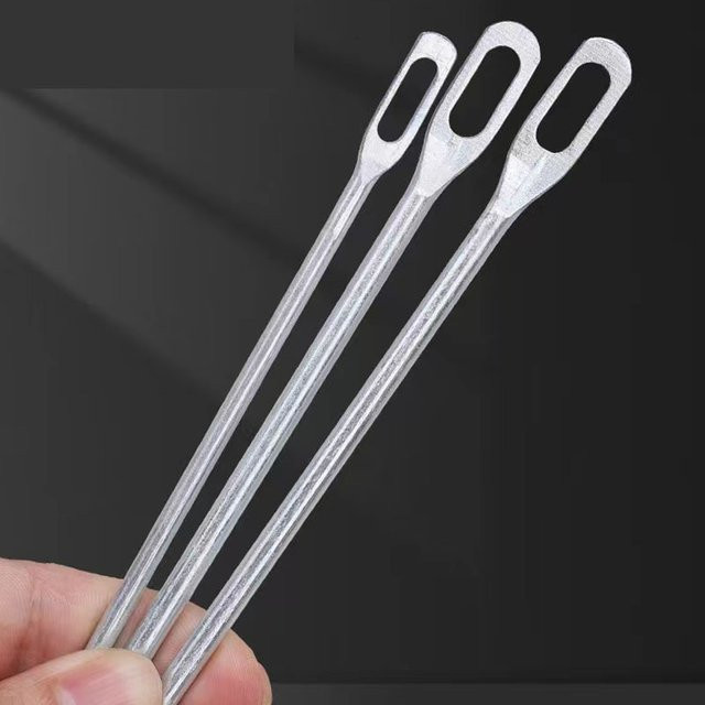Edelstahl Nähnadel Set mit 3 großen Augen in Silber für elastische Bünde und Hutseile - Bild 1