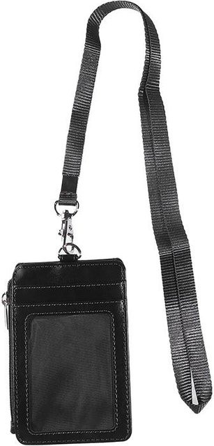 Bloom Play Ausweishalter mit Halsband und Reißverschluss für Damen und Herren in Schwarz - Bild 1