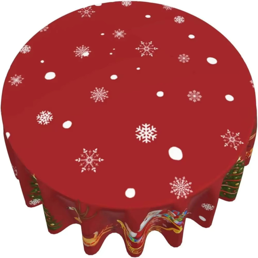 Runde Weihnachtstischdecke mit Schneemann-Design von VIKAMA für festliche Dekoration im Innenbereich - Bild 2
